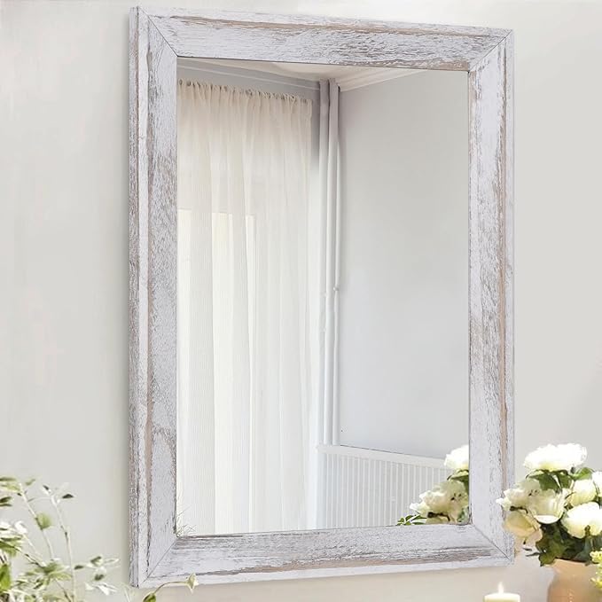 AAZZKANG Mirrors for Wall Rustic Wood Framed Hanging Mirror Decorative for by AAZZKANG