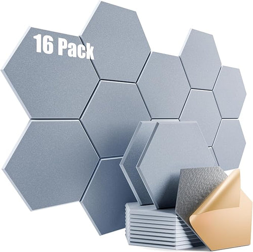 16 Pack Self-Adhesive Acoustic Panels 12" X 10" X 0.4" by Dailycooper