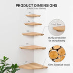 Gieanoo Corner Floating Shelf 7inch Solid Oak Wood Floating Corner Shelf - Image 4