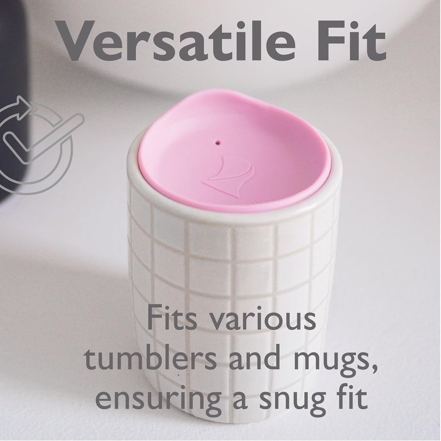 Reusable Coffee Cup Silicone Lid – Fits Most Tumbler, Water Bottle, & Ceramic Coffee Mug Between 2⅝”-2⅞" – Dishwasher-Safe Travel Mug Lid keeps your beverage in your mug (Small - Purple)