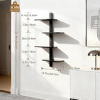 Afuly Black Floating Shelves for Wall Display Shelf Unit Modern Decorative - Image 3