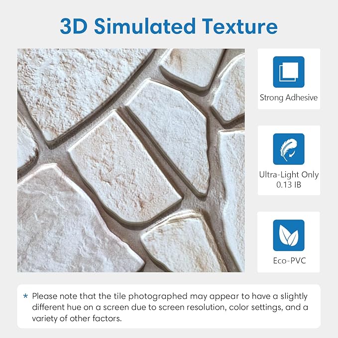 COMSTICKC 3D Faux Stone Wall Sticker Peel and Stick Wall Panels, Not Real Stone - Image 3