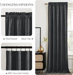 NICETOWN Grey Velvet Curtains 84 inches, Sound Reducing Heavy Matt Solid Rod - Image 3