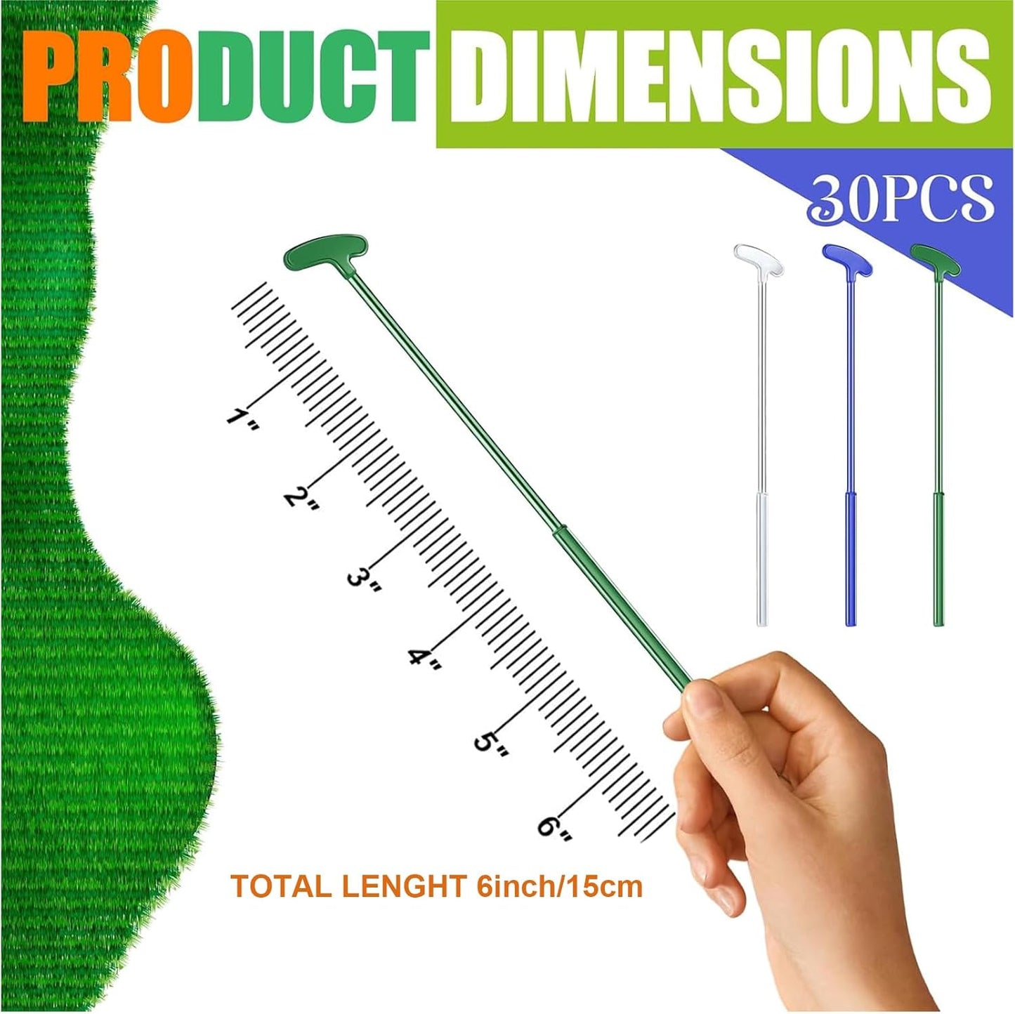 30 Pcs Golf Putter Swizzle Stir Sticks Coffee and Cocktail Stirrers 7.48 Inch Drink Plastic Golf Club Cocktail Swizzle Sticks Party Decorations Favors Reusable for Garnish or Mixers