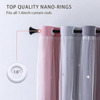 XiDi Pink and Grey Star Blackout Curtains - Image 4