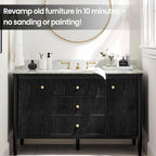 COSNIGHT Black Peel and Stick Wallpaper, Wood Grain Contact Paper Self Adhesive - Image 6