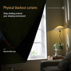 AJAZZ 100% Black Out Curtains Adhesive Blackout Temporary Curtain Rod No - Image 2