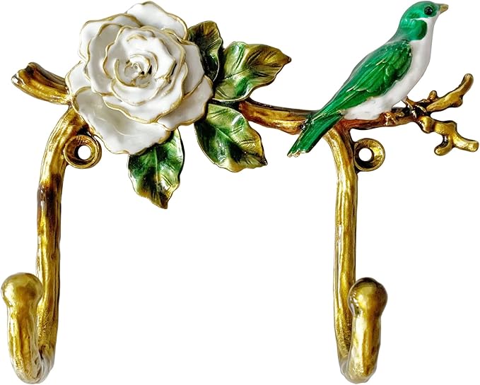 Vintage Bird Shaped Decorative Wall Hook Rack Hanger by Pewery