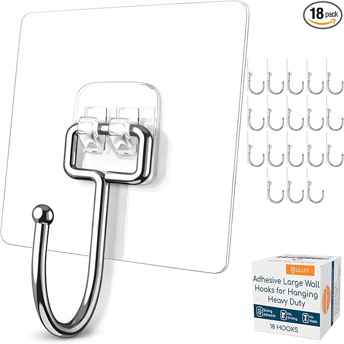 GLUIT Adhesive Large Wall Hooks by GLUIT