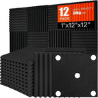 Acoustic Foam Panels Sound Absorbing 12 Pack by Saiqiang