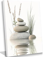 Zen Stone Canvas Wall Art Stacked Stones in Water Poster Print Tranquil Wild by KBIERQN