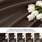MIULEE Chocolate Brown Back Tab Blackout Curtains 90 Inches Long 2 Panels Set - Image 8