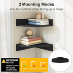 Alsonerbay Black Corner Wall Shelf, Floating Shelves Wall Mount Set of 4 - Image 5