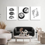 BOKPEN Trendy Black and White Leopard Canvas Wall Art, Funky Y2k Lucky 8 Ball - Image 2