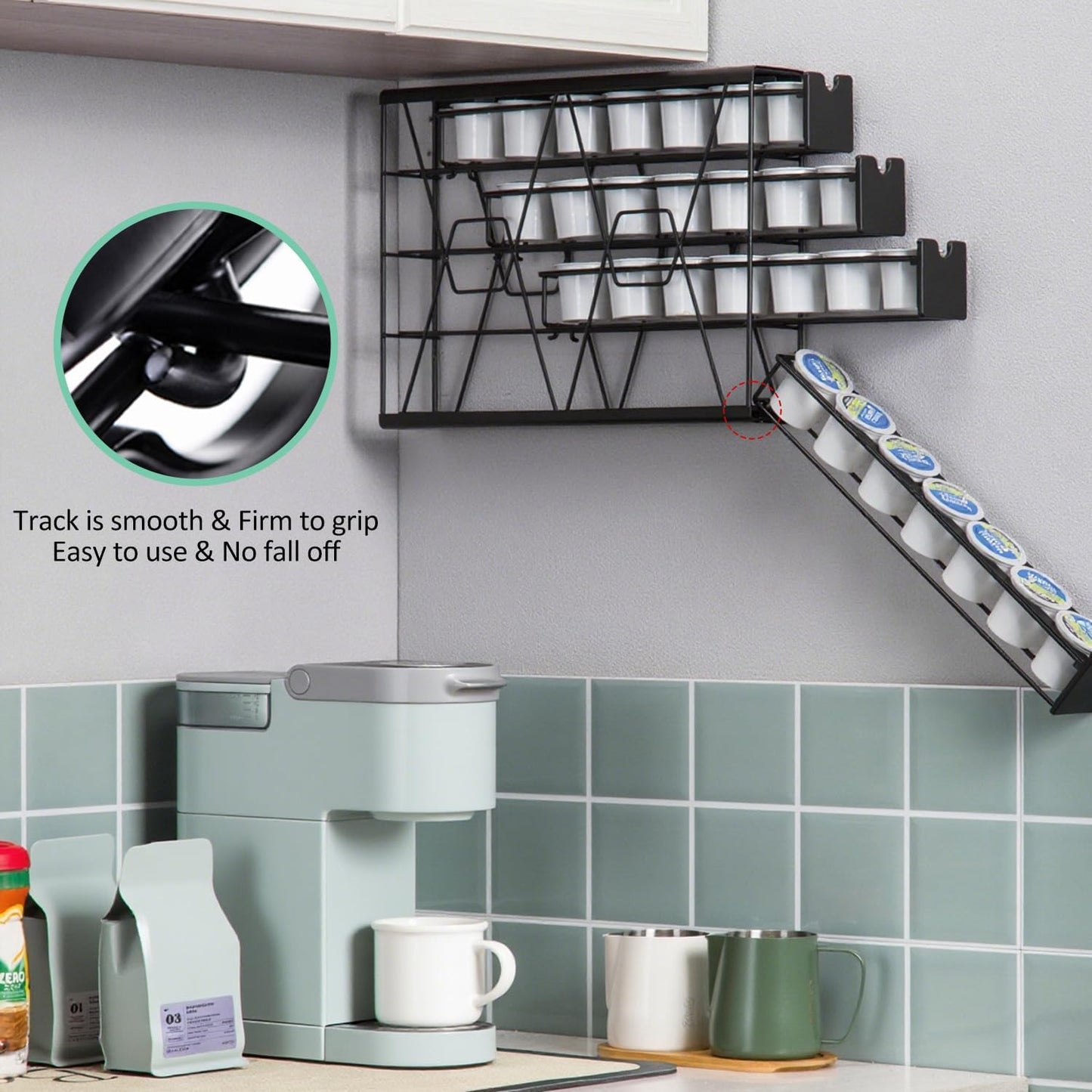 FlagShip K Cup Holder for Keurig Pods Coffee Pod Storage 4 Tier K Cup Drawer Organizer for Counter (28 Pods Capacity)