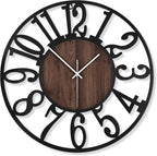 LEIKE Large Wall Clocks, Non Ticking, Battery Operated Rustic Round Modern Big - Image 8