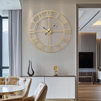 Cuspin 36 Inch Large Gold Wall Clock, Battery Operated Silent Non Ticking Metal - Image 3