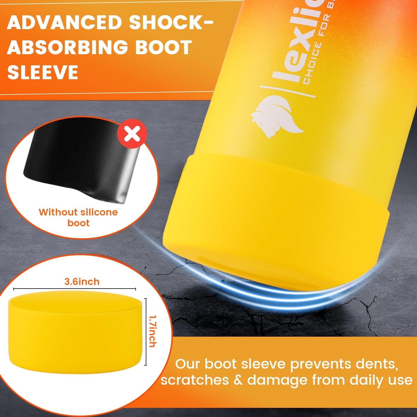 Lexlion 32 Oz Triple Walled Insulated Stainless Steel Fruit Infuser Bottle, Thermal Leaf Infuser, Silicone Sleeve, 3 Lids Leakproof, Metal Mug Gallon