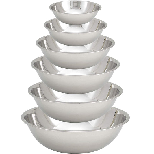 Tiger Chef Stainless Steel Mixing Bowls Set for Kitchen - Nesting Prep Bowls (Set of 6)