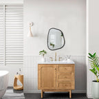 Black Asymmetrical Mirror Irregular Oval Wall Mirror Modern Wood Frame Unique - Image 6