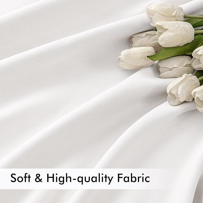 MIULEE Pure White Back Tab Blackout Curtains 102 Inch Long 2 Panels Set - Image 6