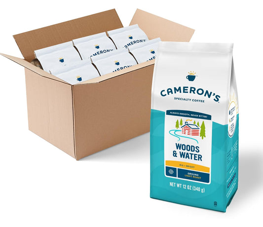Cameron's Coffee Roasted Ground Coffee Bag, Woods & Water, 12 Ounce, Pack of 6 - NEW