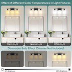 Ascher Bathroom Light Fixtures, 3-Light Vanity Light Over Mirror, Wall Lamp - Image 7