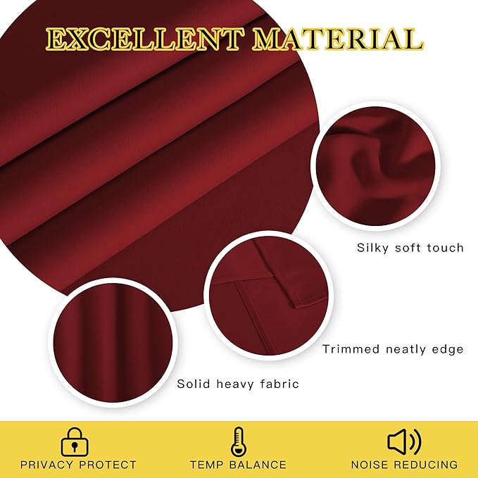 NICETOWN Bedroom Curtain Room Darkening Drapery 102 inches Length - Image 2
