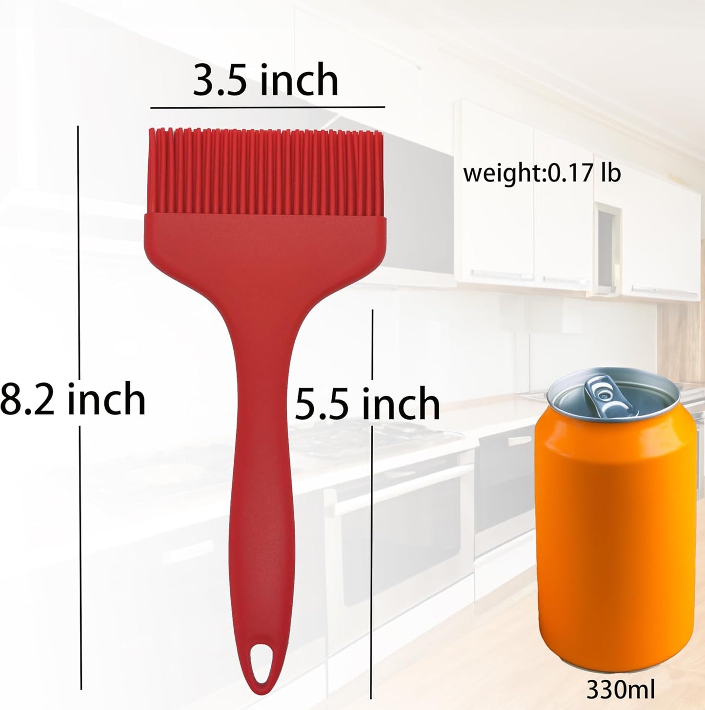 2 Pcs Of Large Silicone Basting Brushes One-Piece Design Pastry Brush Spread Oil Butter Sauce Marinade For Grill BBQ Baking Heat Resistant Kitchen Cooking Dishwasher Safe (Red And Gray)