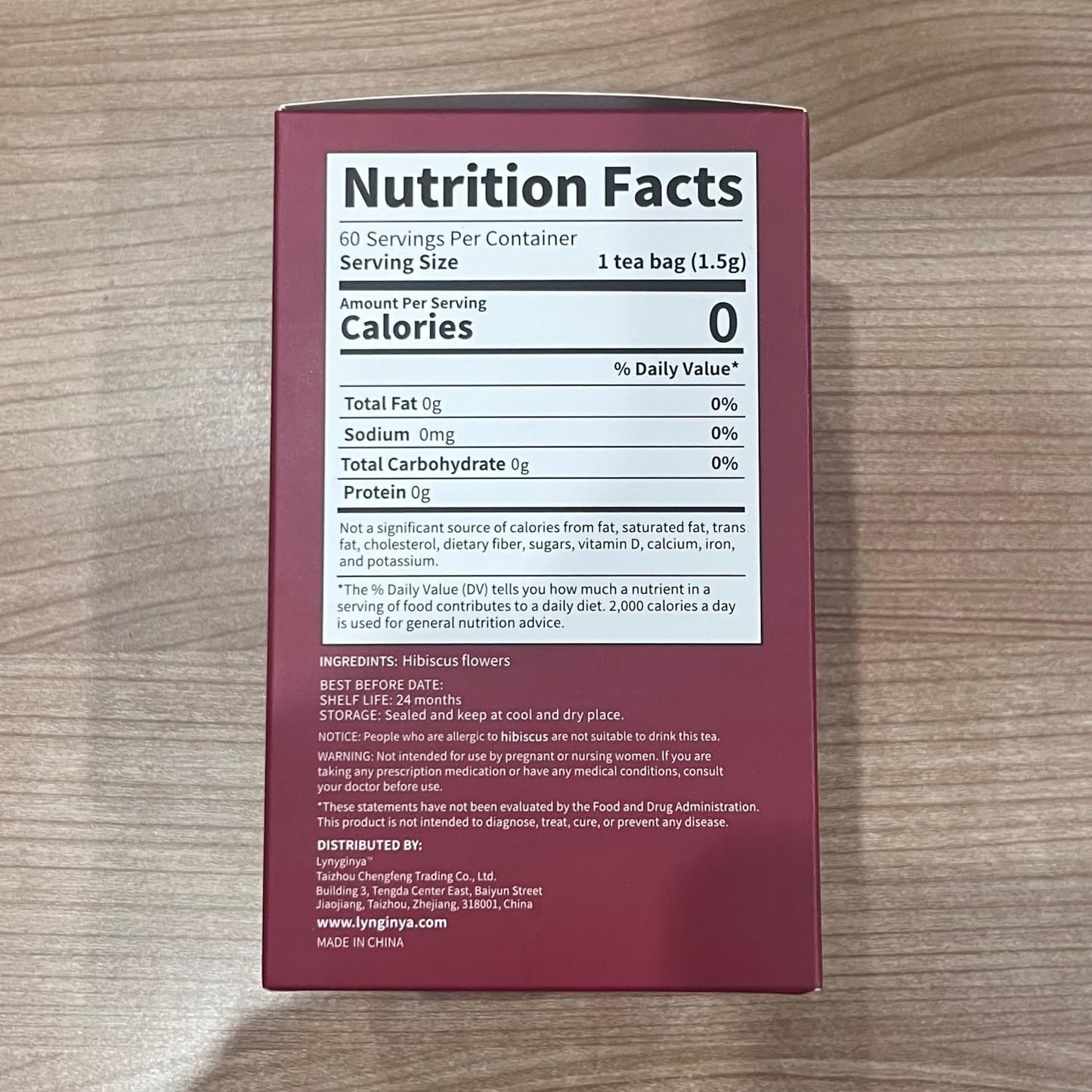 Lynginya Hibiscus Tea Bags, 60 Tea Bags (Pack of 2) - Premium Hibiscus Flower - Natural Herbal Tea - Sweet & Tart - No Sugar & No Caffeine - Total 120 Bags