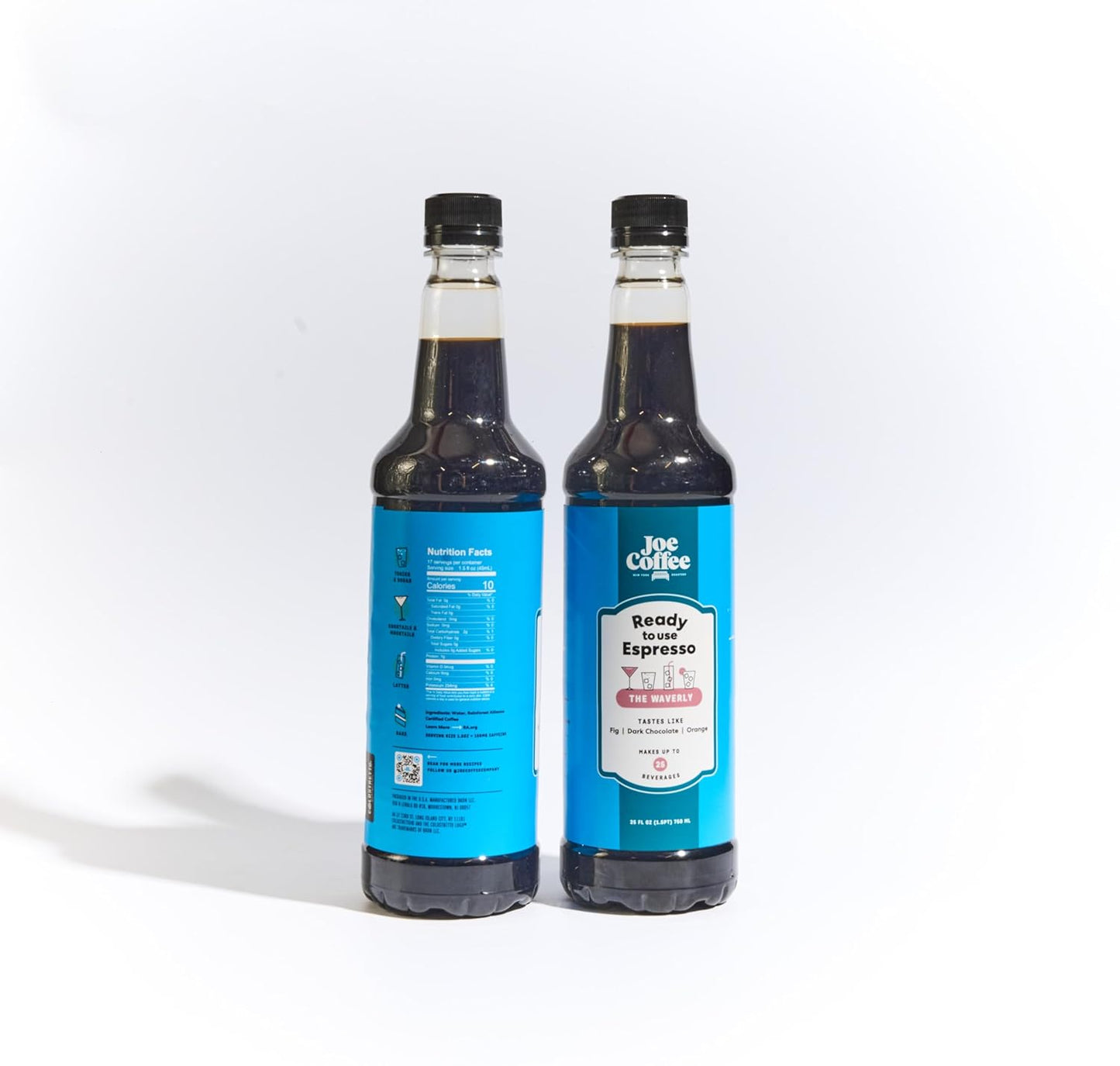 Joe Coffee Company - Ready to Use Waverly Espresso Specialty Coffee Concentrate, 25 fl oz Bottle | NYC Roaster, Kosher, Climate-Friendly