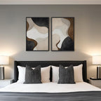 Framed Neutral Abstract Minimalist Wall Art, 2 Piece Large Modern Canvas Prints - Image 4