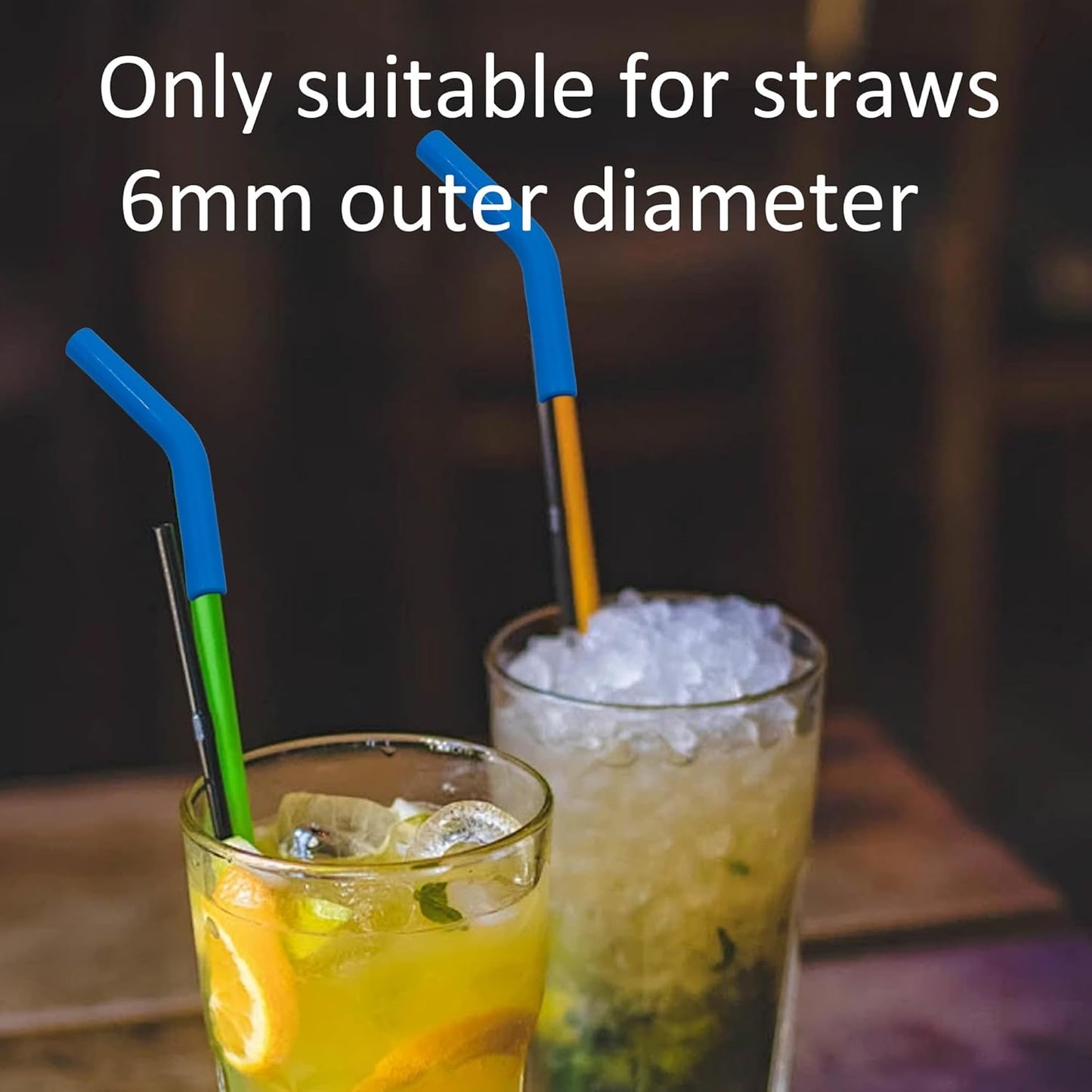 pson 9Pcs Silicone Straw Tips, Food Grade Reusable Flexible Elbow Tips Fit for 8mm Stainless Steel Metal Straws(Light blue)