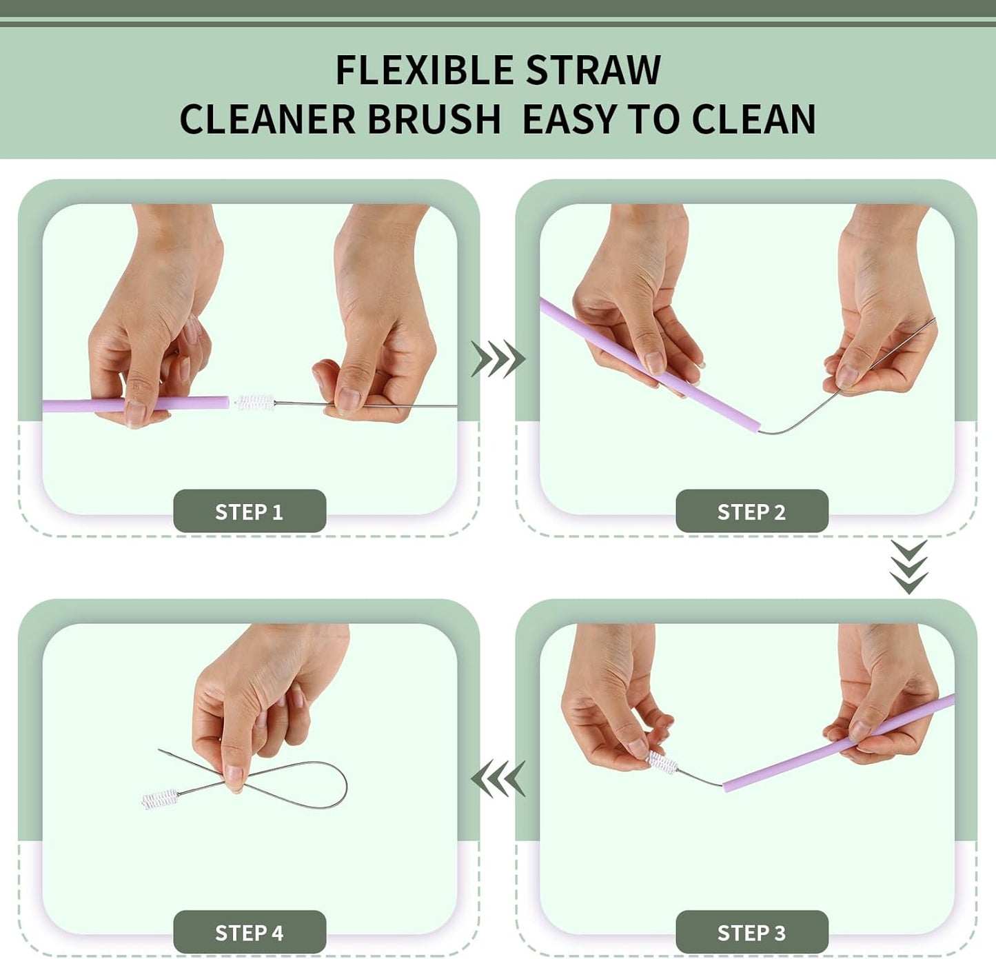 Reusable Straw with Case - Dishwasher Safe ECO-Friendly BPA Free Travel Straws with Case, 9 Inch Extra Long,Flexible Silicone Smoothie Straws with Cleaning Brush (Multicolor)