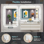 48x36 LED Bathroom Mirror with Lights, Backlit and Front Lit Anti-Fog Lighted - Image 6