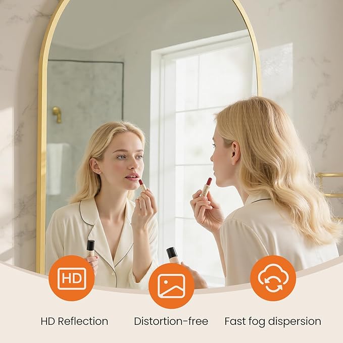 NEWBULIG 24X36 Inch Arched Bathroom Mirror - Image 3