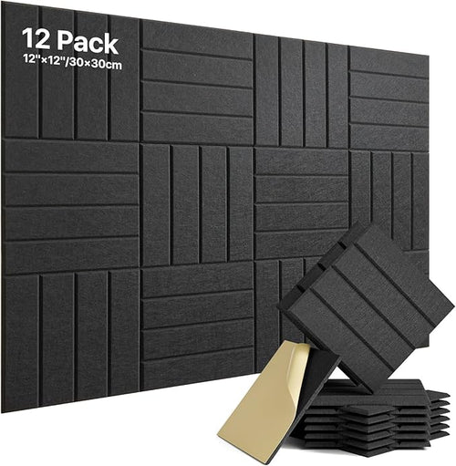 12 Pack Sound Proof Foam Panels by Soundsbay