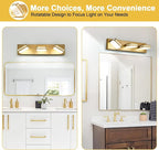 360° Rotate LED Bathroom Vanity Light Fixtures, 1300LM Acrylic Gold Vanity - Image 7