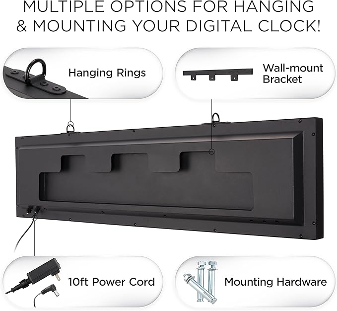 Ivation Oversized 48" Outdoor Waterproof Digital Clock, Auto Time Sync - Image 8