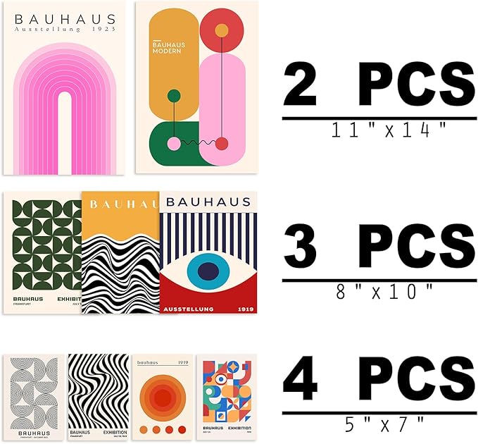 KBKBART 9PCS Eclectic Wall Art Decor, Modern Maximalist Wall Prints - Image 2