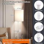Plug in Wall Sconces Set of Two: Wall Lights - Image 6