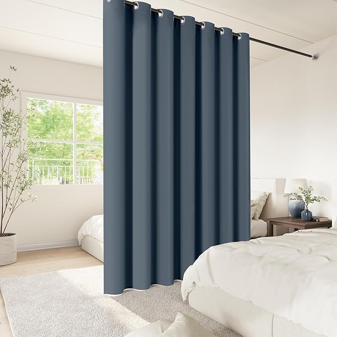 ChrisDowa Room Divider Curtain 90 Inches Long, Wide Blackout Sliding Door - Image 2