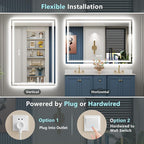 60x36 LED Bathroom Mirror with Lights, Backlit and Front Lit Anti-Fog Lighted - Image 6