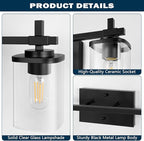 2-Lights Bathroom Vanity Lights, Matte Black Vanity Light Fixtures Over Mirror - Image 3