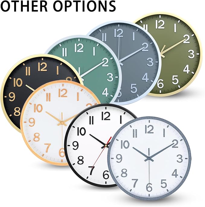Wall Clocks Battery Operated 8 inch Modern Wall Clock, Silent Non Ticking Wall - Image 9