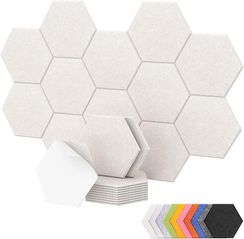 12 Pack High Density Hexagon Acoustic Panels, TONOR 12"x 10"x 0.4" Soundproof by TONOR