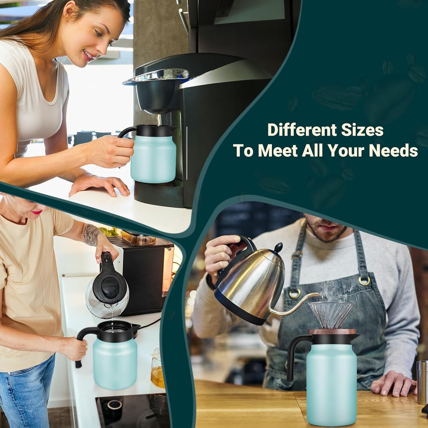 27Oz Thermal Coffee Carafes For Keeping Hot/Cold, Stainless Steel Coffee Carafe, Dustproof Insulated Water Carafe for Party/Home,Blue