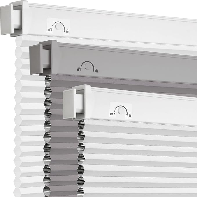 Grandekor No Drill No Tools Cordless Cellular Shades, 35.5" W x 64" H, UV by Grandekor