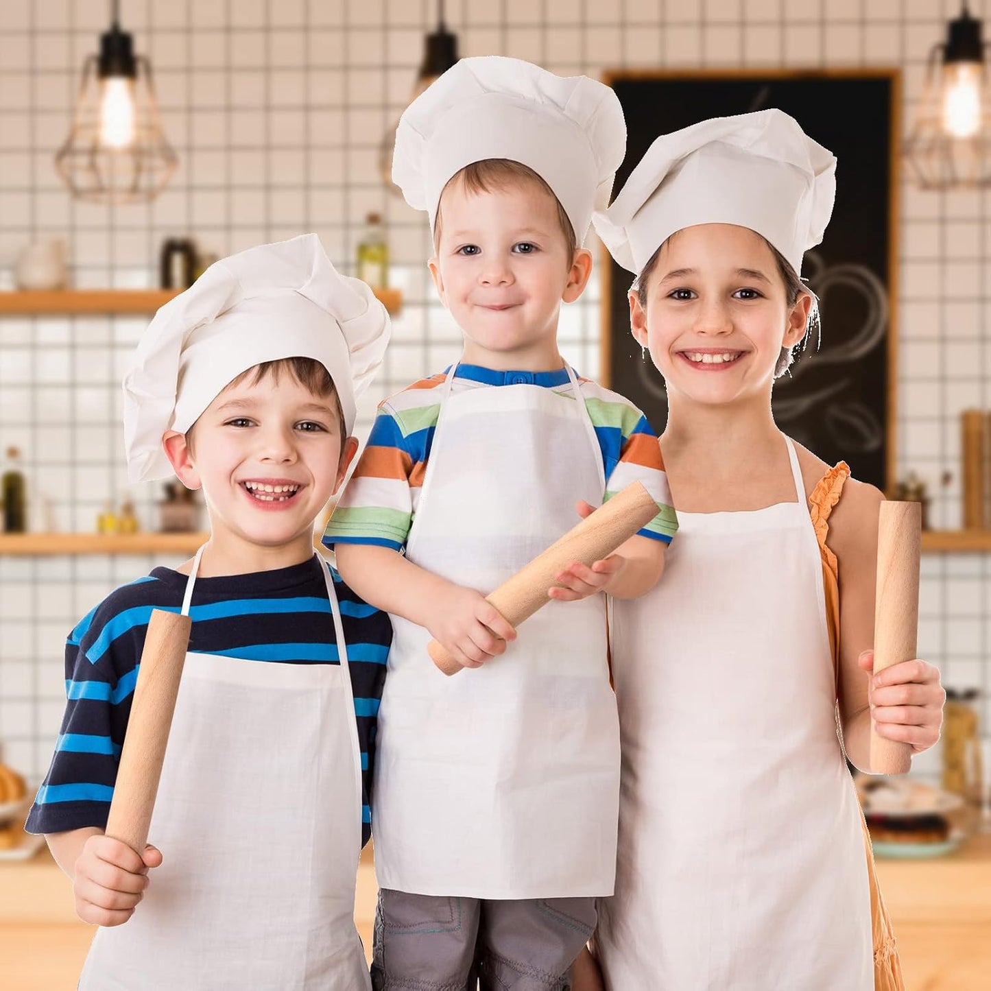 Small Wooden Rolling Pin, Dumpling Dough Roller Wooden Mini Rolling Pins Kitchen Utensil Tool for Fondant, Pasta, Bread, Pastry, Cookies, Pizza, Pie, Cylinder Style, 6.3 Inch (10 Pieces)