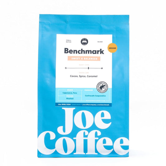 Joe Coffee Company - Benchmark Ground Specialty Coffee, 12 oz Bag | NYC Roaster, Rainforest Alliance Certified, Kosher, Climate-Friendly